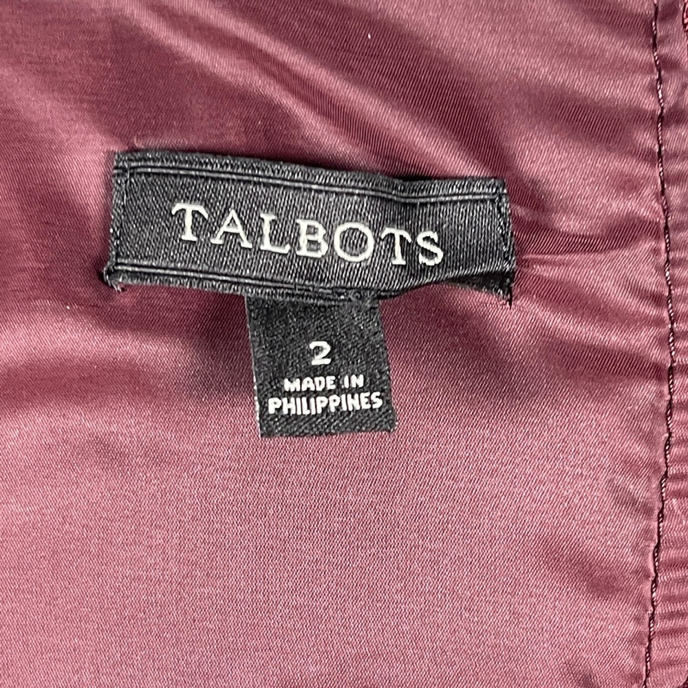 Talbots Burgundy Wool Fit & Flare Dress Size 2 Short‎ Sleeve - Picture 11 of 15